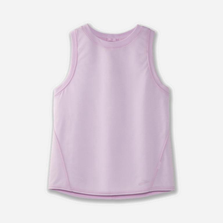 Brooks Distance NZ - Women's Running Tank Top - Heather Orchid Haze/Pink (64178-JTFO)